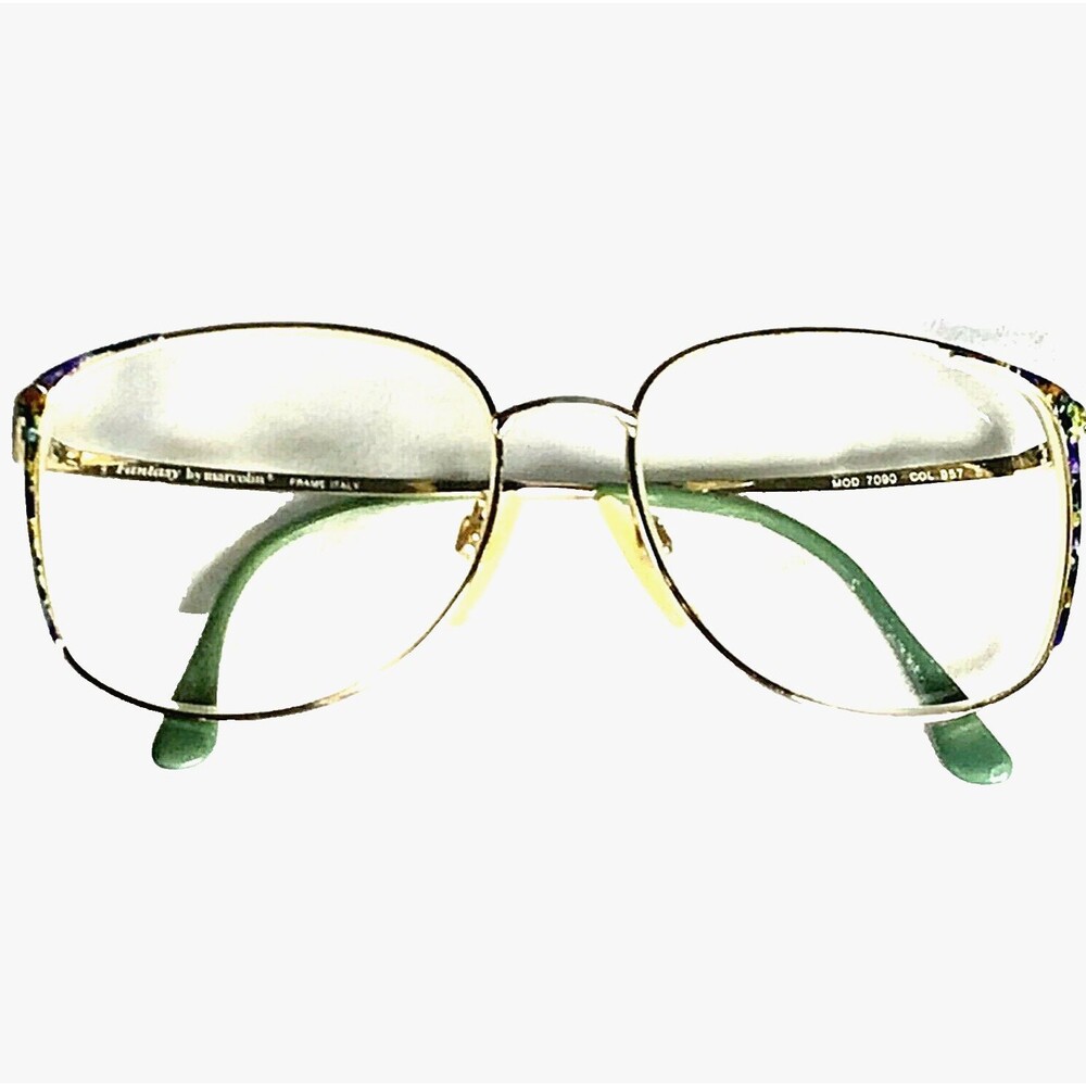 Fantasy by Marcolin Italy Vtg Eyeglasses Aviator Frames Purple Green MOD7080